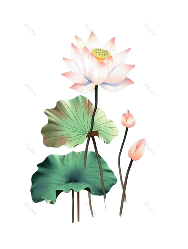 清新图片,荷花元素,夏天PNG,传统免抠素材